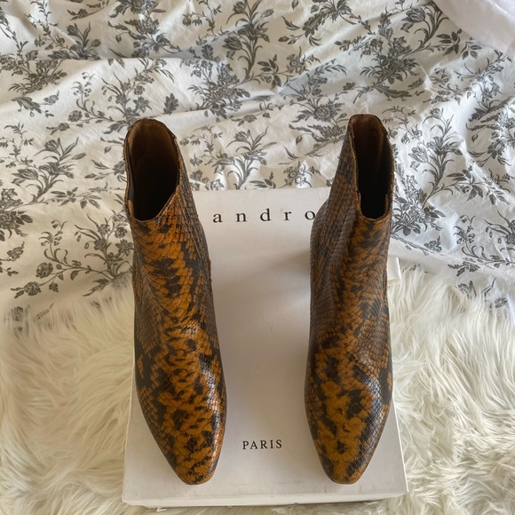 Sandro FW’20 Snakeskin Leather Ankle Boots - Picture 4 of 7